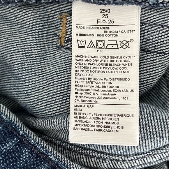 GAP Women's Blue Denim Maxi Skirt Medium Indigo Front Slit Size 25 Let Down Hem - Picture 10 of 15